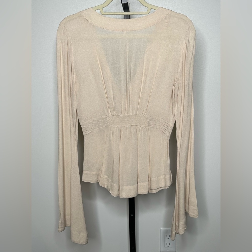 Free People Women Blouse Cream XS - Picture 5 of 9